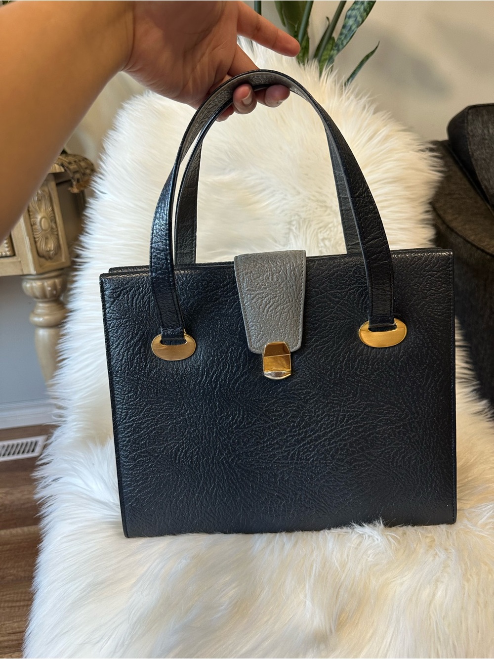 Japan Brand Animal Skin Leather Structured Bag